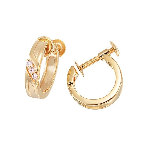 K10イエローゴールドダイヤモンドイヤリング 