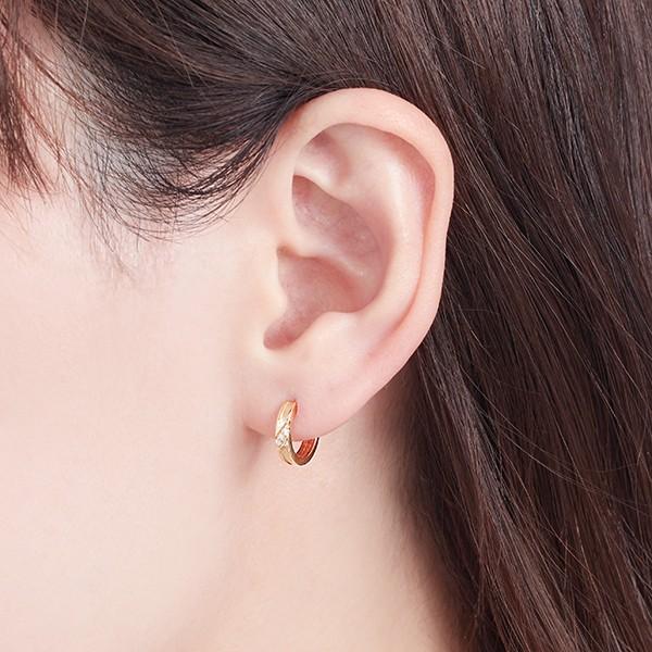 K10イエローゴールドダイヤモンドイヤリング 