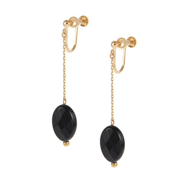 K10イエローゴールドオニキスイヤリング :RER234:ジュエリーツツミ