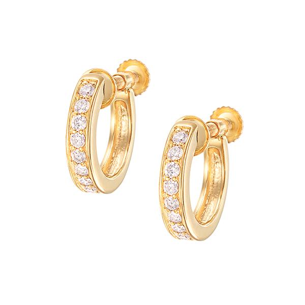 K10イエローゴールドダイヤモンドイヤリング