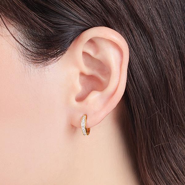 K10イエローゴールドダイヤモンドイヤリング 