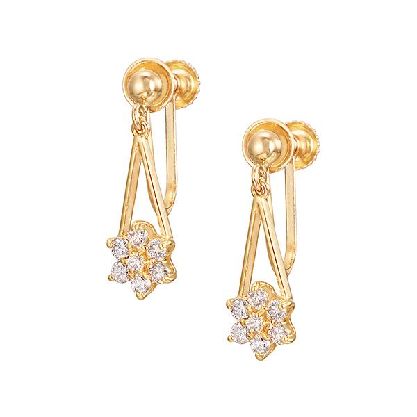 K10イエローゴールドダイヤモンドイヤリング