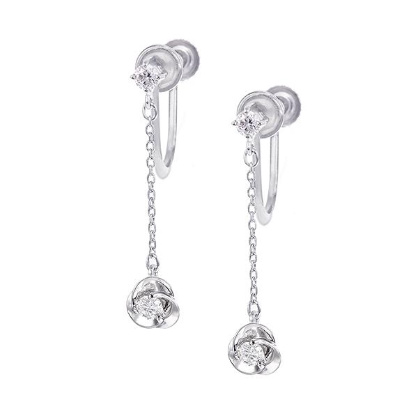 K18ホワイトゴールドダイヤモンドイヤリング :RER252:ジュエリーツツミ