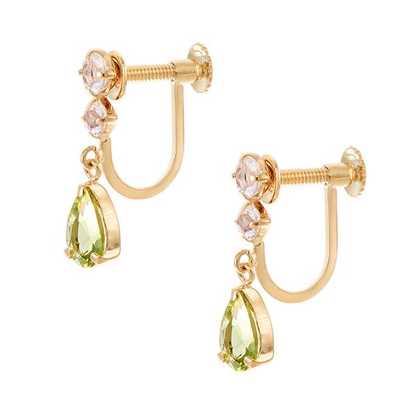 K10イエローゴールドペリドットイヤリング | ジュエリーツツミ | 01