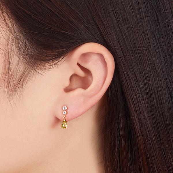 K10イエローゴールドペリドットイヤリング | ジュエリーツツミ | 02