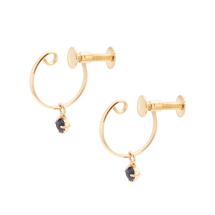 ジュエリーツツミ K10イエローゴールドサファイアイヤリング