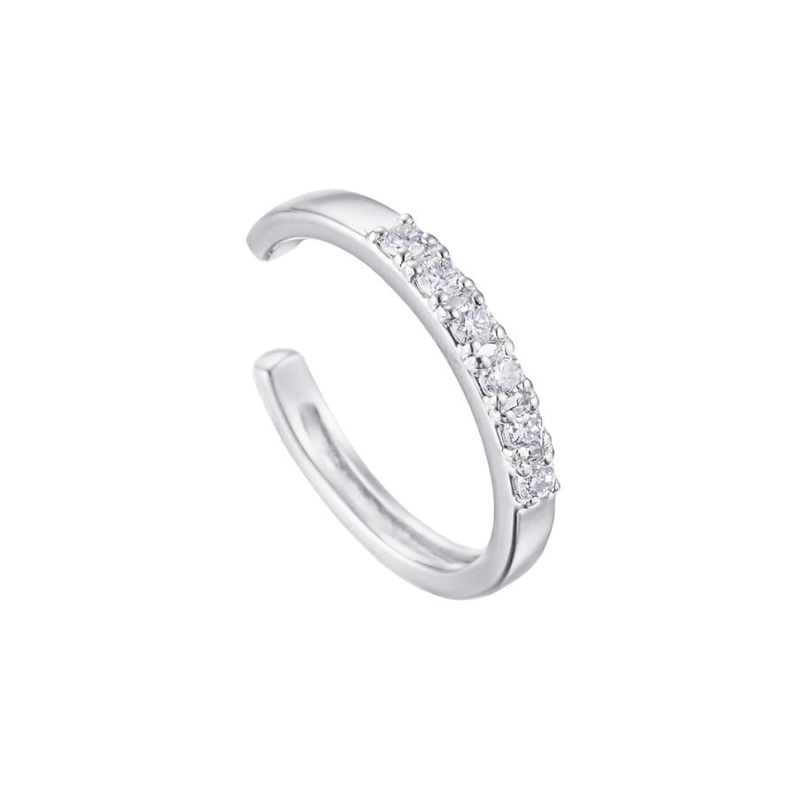 ジュエリーツツミ K10ホワイトゴールドダイヤモンドイヤーカフ（片側