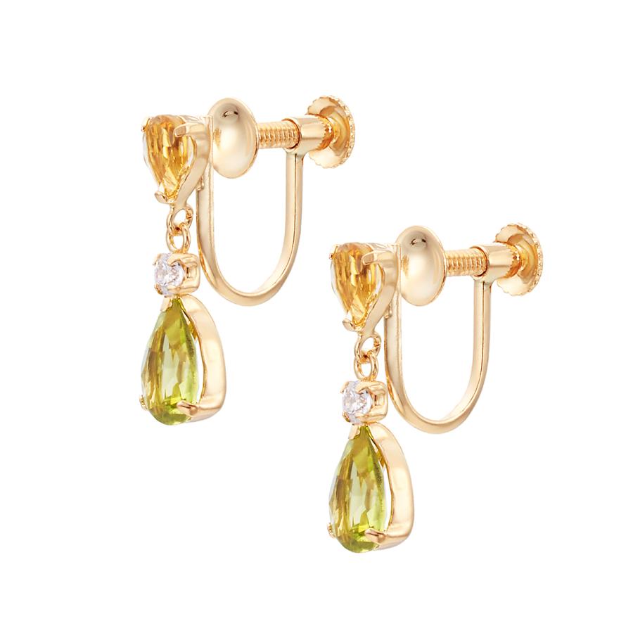 K10イエローゴールドペリドットイヤリング | ジュエリーツツミ | 01