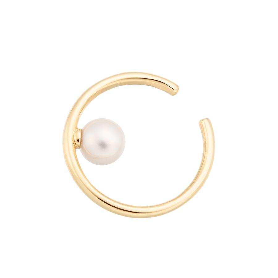 ジュエリーツツミ K10イエローゴールド淡水パールイヤーカフ（片側