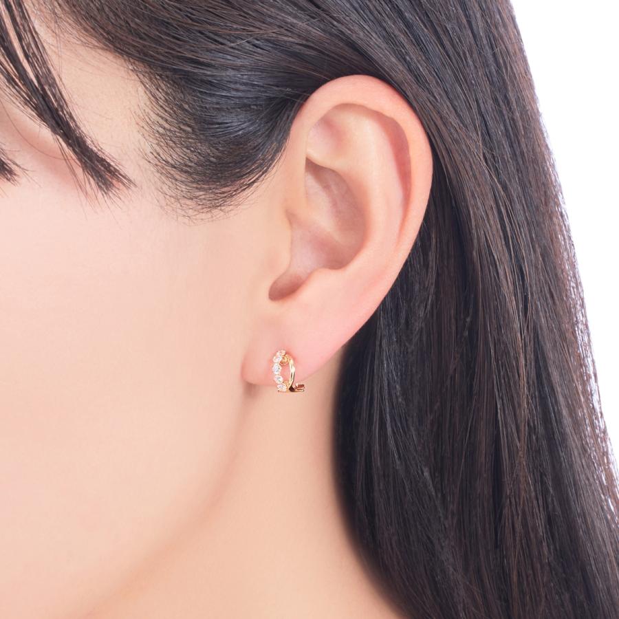 K10イエローゴールドキュービックイヤリングの画像