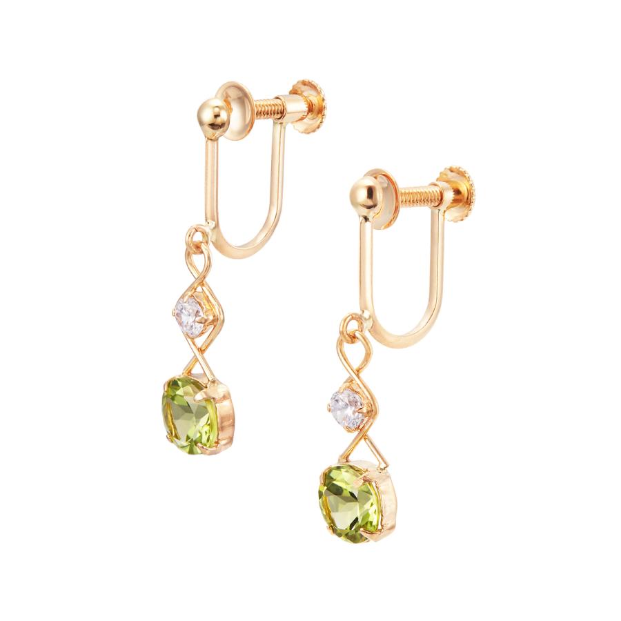 K10イエローゴールドペリドットイヤリング | ジュエリーツツミ | 01