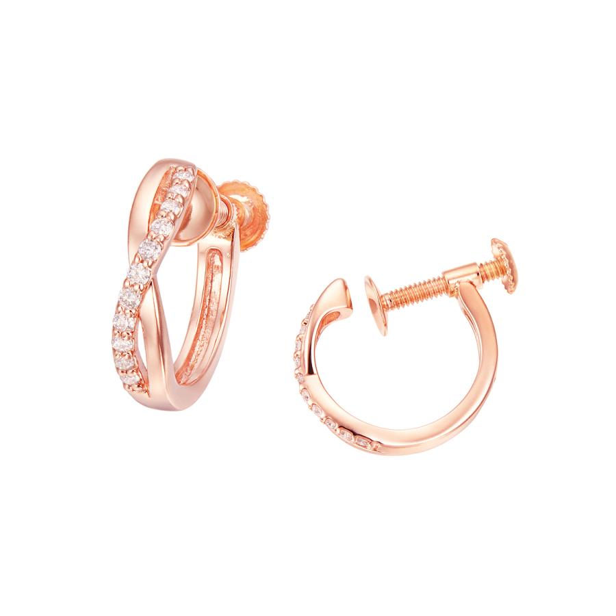 K10ピンクゴールドダイヤモンドイヤリング : rer619 : ジュエリー  