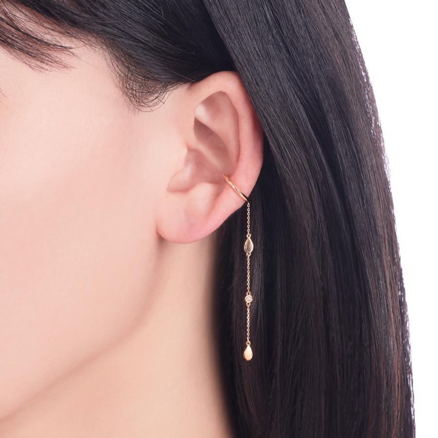 ジュエリーツツミ K18イエローゴールドダイヤモンドイヤーカフ（片側