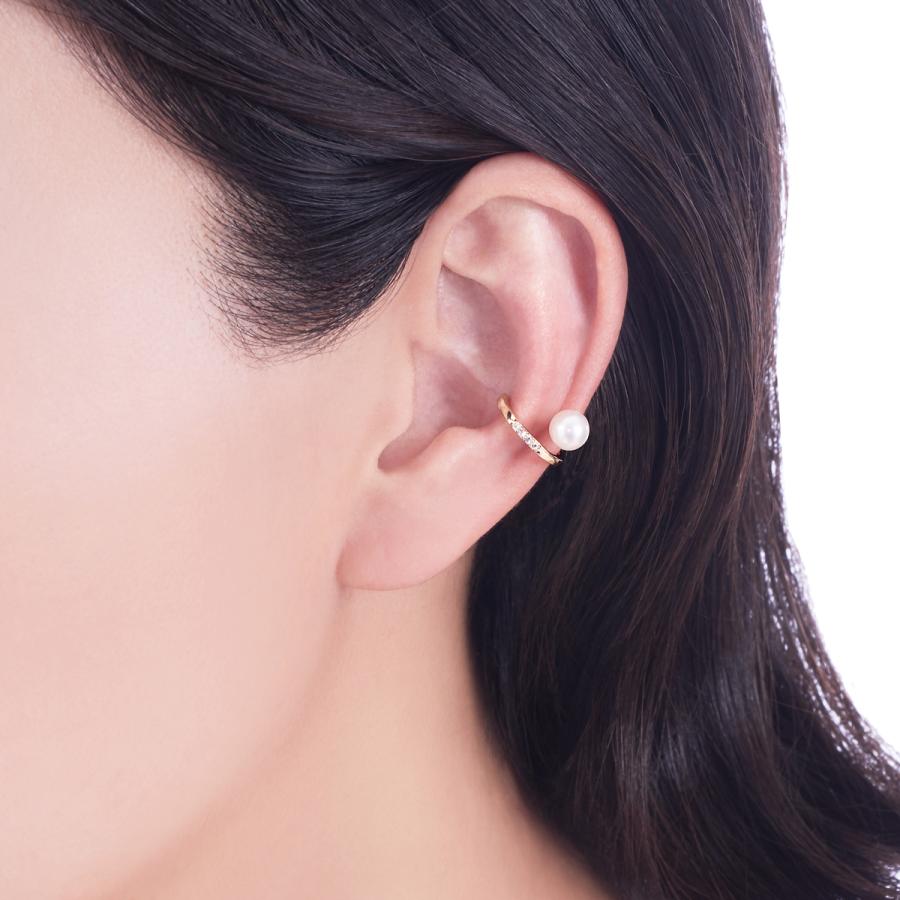 K10イエローゴールド淡水パールイヤーカフ（片側）（6mm）の画像