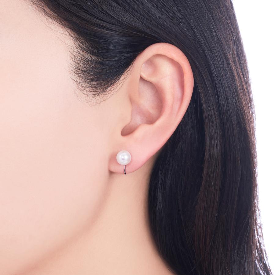 ジュエリーツツミ K10ホワイトゴールドアコヤ真珠イヤリング（7.5mm