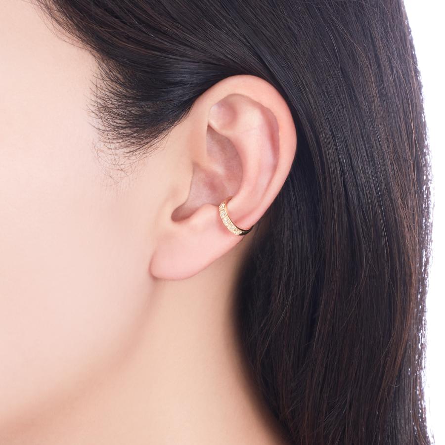 ジュエリーツツミ K18イエローゴールドダイヤモンドイヤーカフ（片側