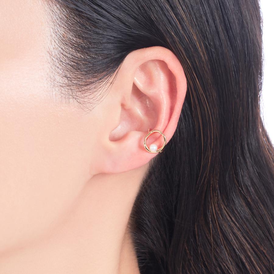 K10イエローゴールド淡水パールイヤーカフ（片側）（3mm）の画像