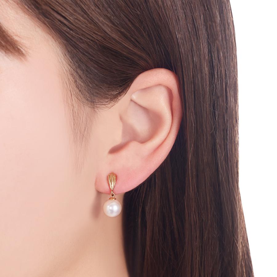 ジュエリーツツミ K10イエローゴールド淡水パールイヤリング（7.5mm