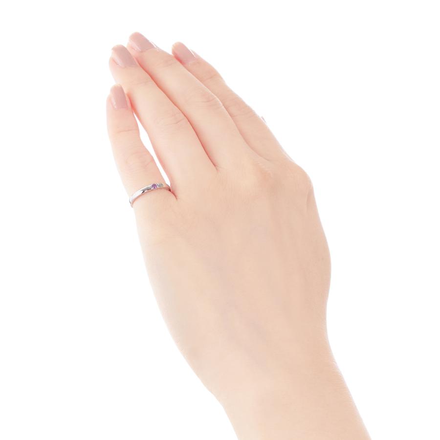 ジュエリーツツミ K10ホワイトゴールドアメシストリング（ピンキー