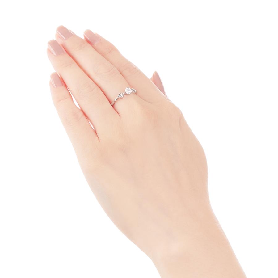 ジュエリーツツミ K10ホワイトゴールドブルームーンストーンリング