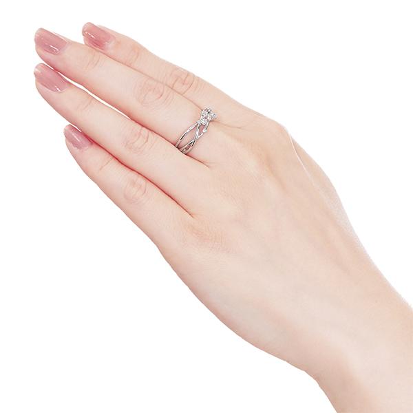 ジュエリーツツミ K18ホワイトゴールドダイヤモンドリング