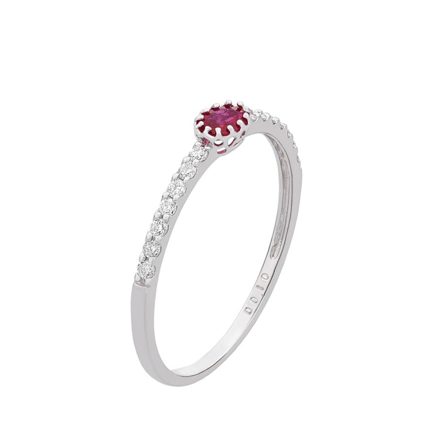 ジュエリーツツミ K10ホワイトゴールドルビーリング