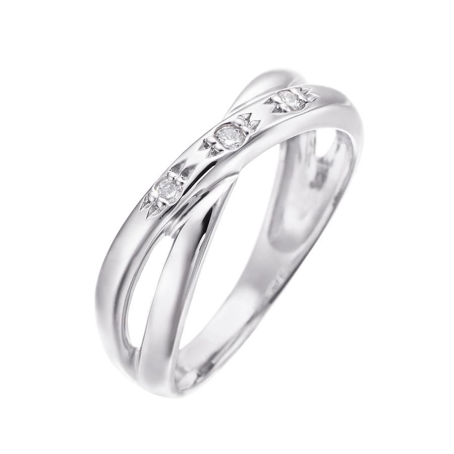 ジュエリーツツミ K10ホワイトゴールドダイヤモンドリング（ピンキー