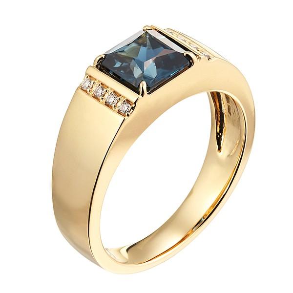 ジュエリーツツミ K18イエローゴールドロンドンブルートパーズリング