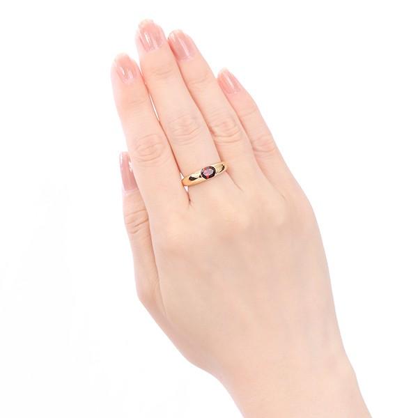 ジュエリーツツミ K18イエローゴールドアルマンダインガーネットリング