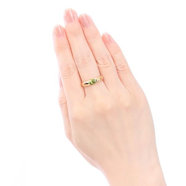 ジュエリーツツミ K18イエローゴールドペリドットリング : ジュエリー