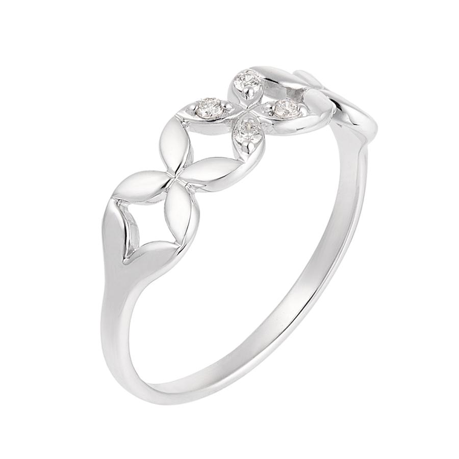 ジュエリーツツミ K10ホワイトゴールドダイヤモンドリング（ピンキー