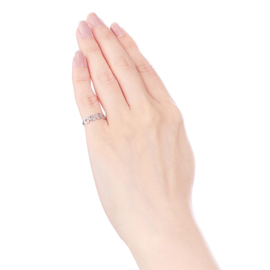 ジュエリーツツミ K10ホワイトゴールドダイヤモンドリング（ピンキー