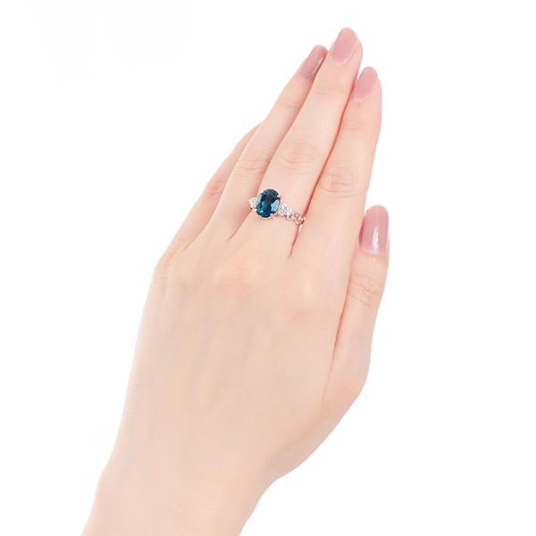 ブルートパーズリング　k10 12号 ジュエリーツツミ K10ホワイトゴールドロンドンブルートパーズリング