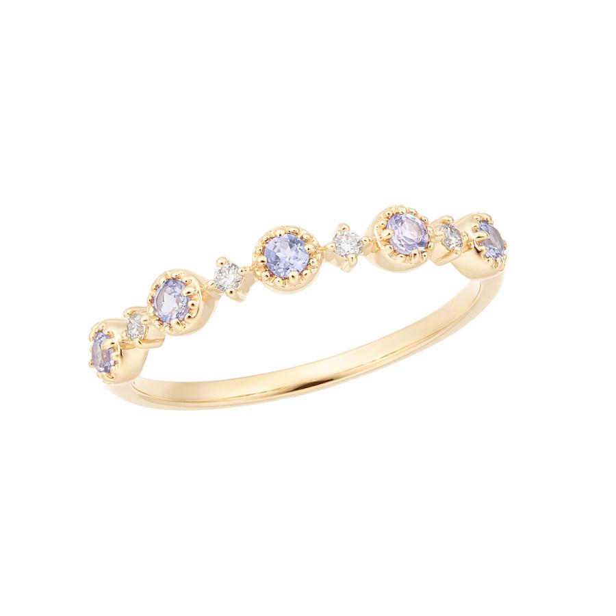 ツツミ　チェーンリング　K10イエローゴールドタンザナイトリング ジュエリーツツミ K10イエローゴールドタンザナイトリング