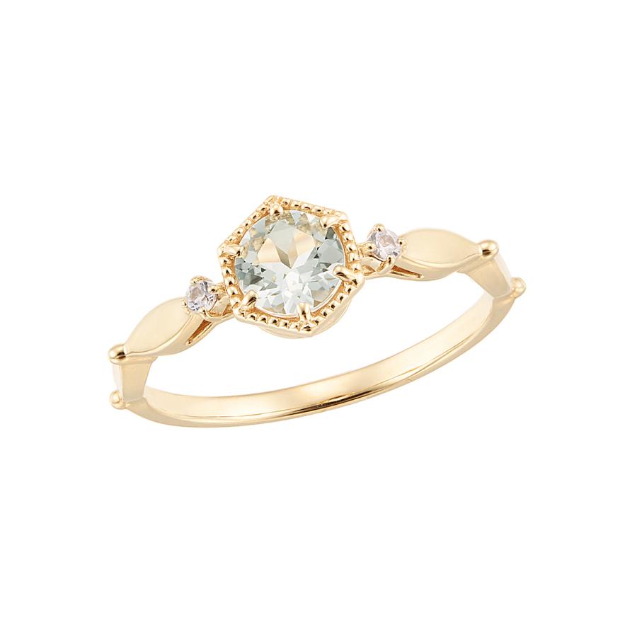 ジュエリーツツミ K10イエローゴールドグリーンアメシストリング