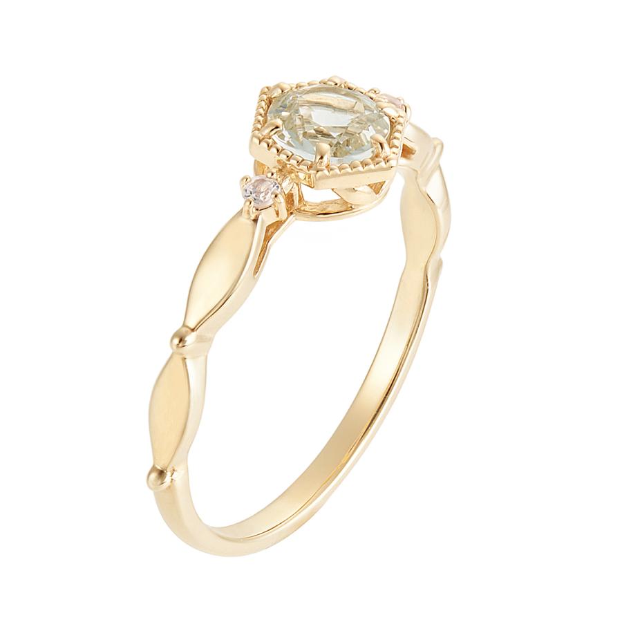 ジュエリーツツミ K10イエローゴールド　グリーンアメシストリング ジュエリーツツミ K10イエローゴールドグリーンアメシストリング