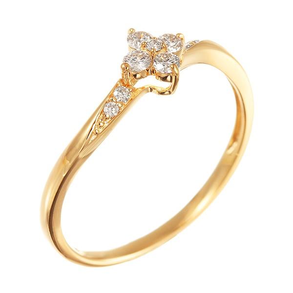 K18イエローゴールドダイヤモンドリング 