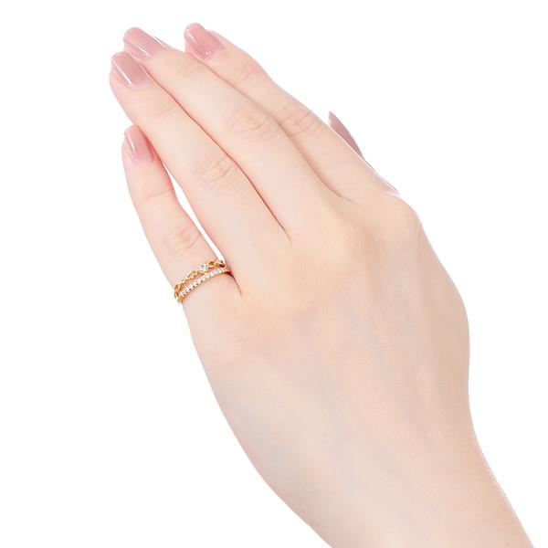 ジュエリーツツミ K10イエローゴールドダイヤモンドリング（ピンキー