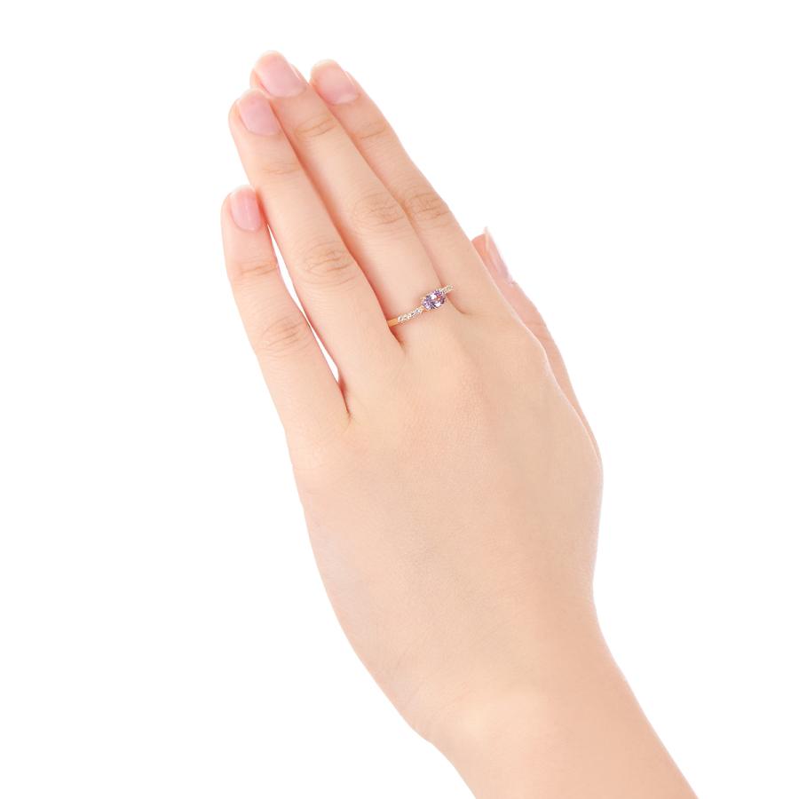 ジュエリーツツミ K10イエローゴールドライトアメシストリング