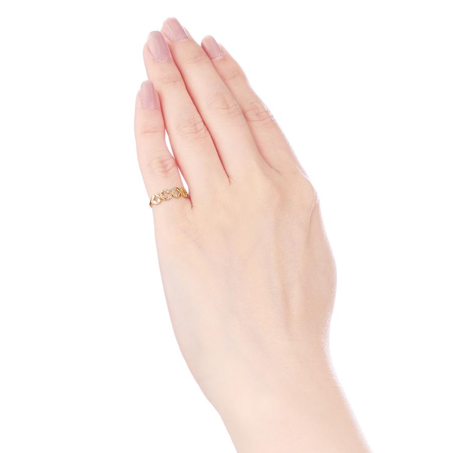 ジュエリーツツミ K10イエローゴールドダイヤモンドリング（ピンキー