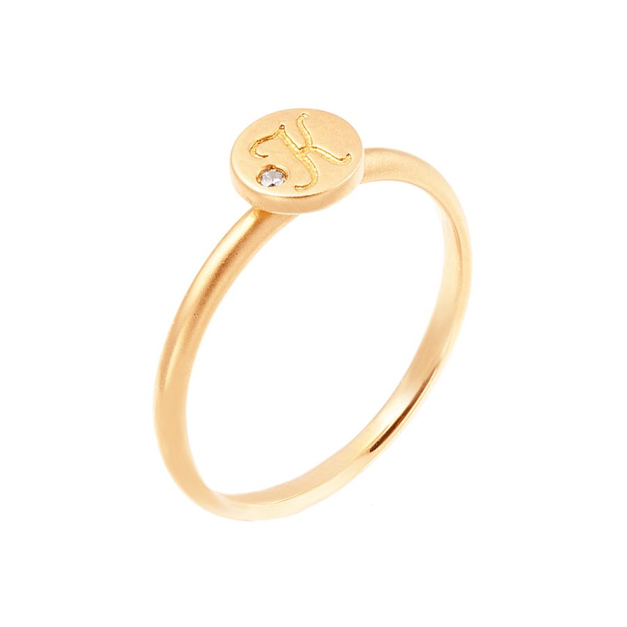 ジュエリーツツミ K18イエローゴールドダイヤモンドリング（ピンキー