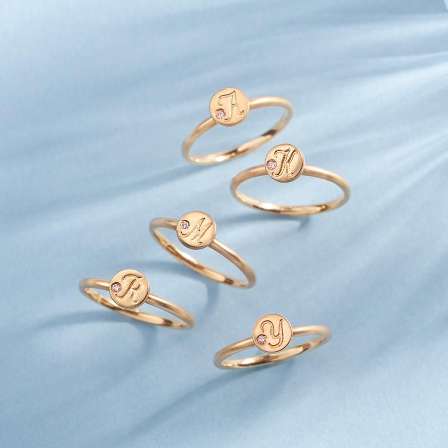 ジュエリーツツミ K18イエローゴールドダイヤモンドリング（ピンキー