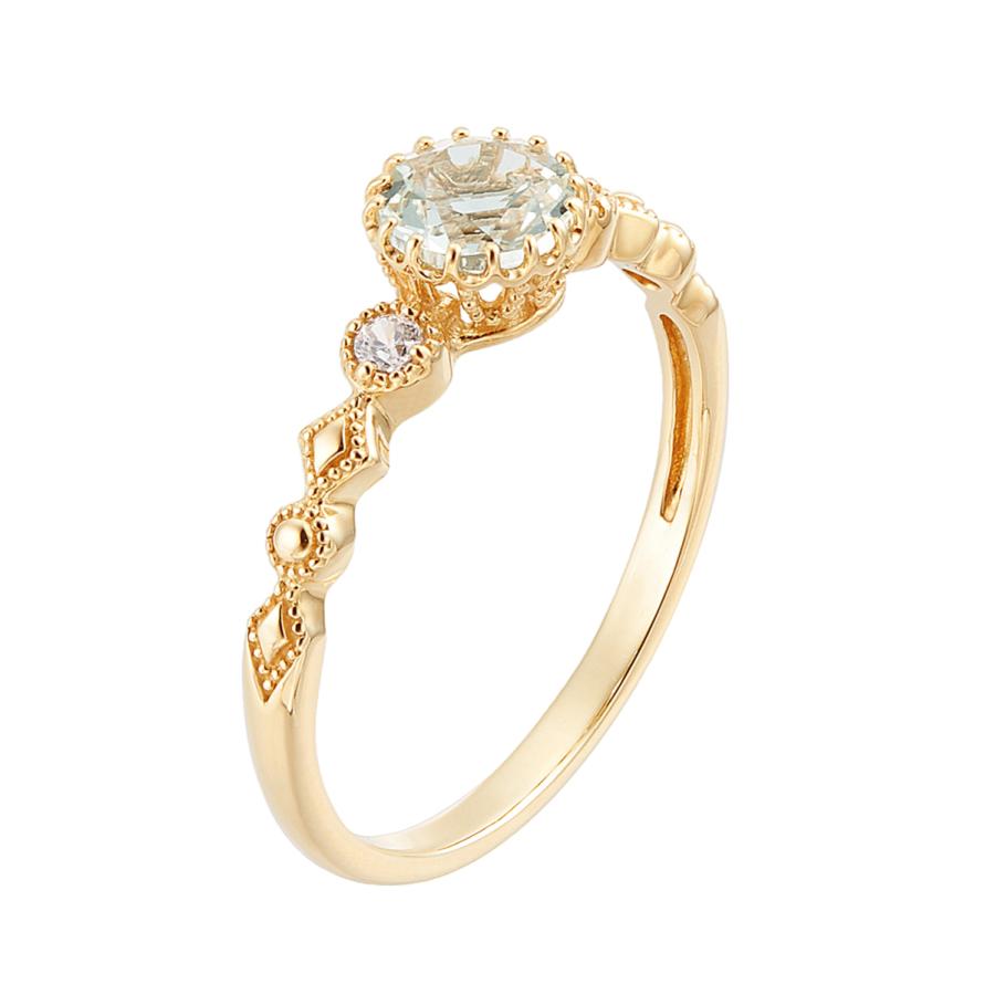 ジュエリーツツミ K10イエローゴールドグリーンアメシストリング