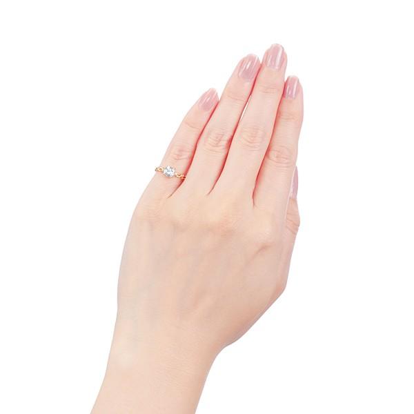 【ツツミ】K10 ピンキーリング ブルートパーズ　キュービックジルコニア ツツミ】K10 ピンキーリング ブルートパーズ キュービックジルコニア