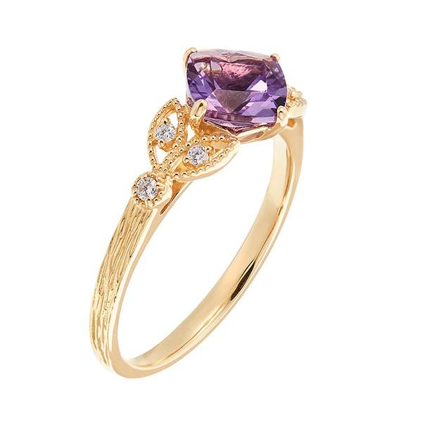 ジュエリーツツミ　K10フォークリング　ライトアメジスト 楽天市場】K10イエローゴールドライトアメシストリング