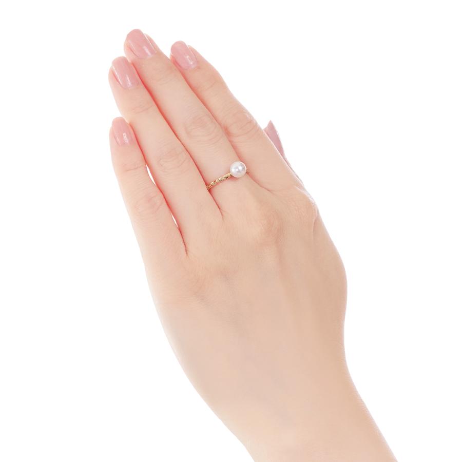 ジュエリーツツミ K10イエローゴールドアコヤ真珠リング（6.5mm