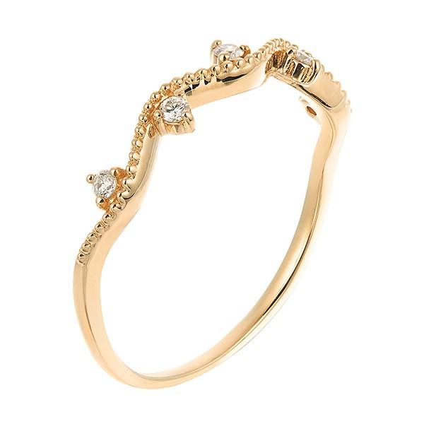 K10イエローゴールドダイヤモンドリング 