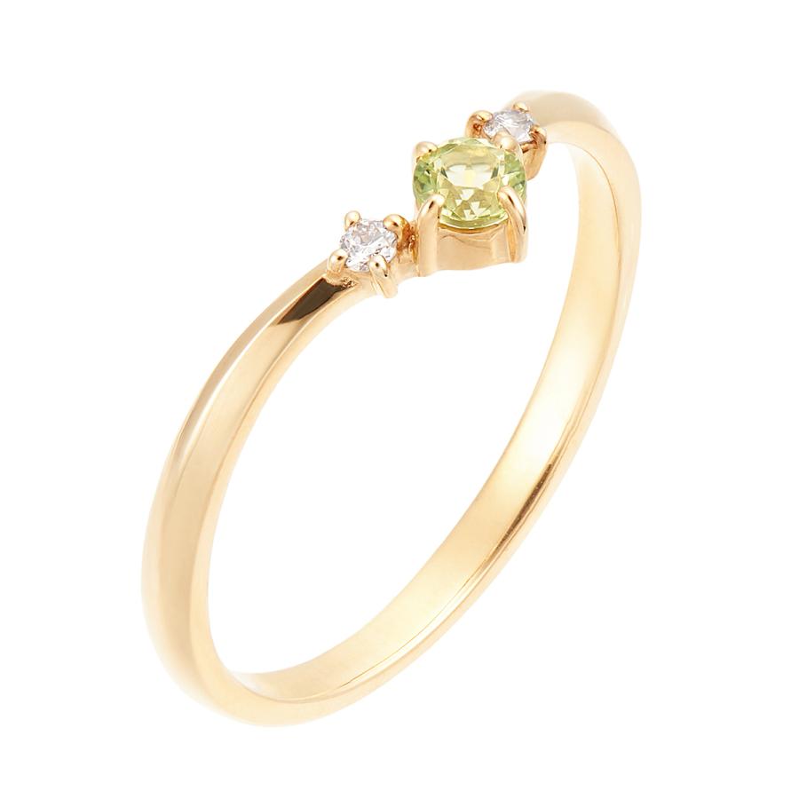 ジュエリーツツミ　ペリドットK10 リング（10号） K10イエローゴールドペリドットリング(RFR014-001)|TSUTSUMI