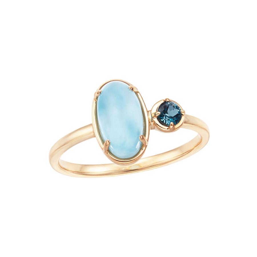 ジュエリーツツミ K10イエローゴールドラリマールリング : ジュエリー