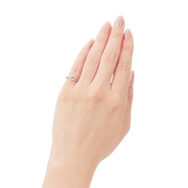 ジュエリーツツミ K10ホワイトゴールドダイヤモンドリング（ピンキー
